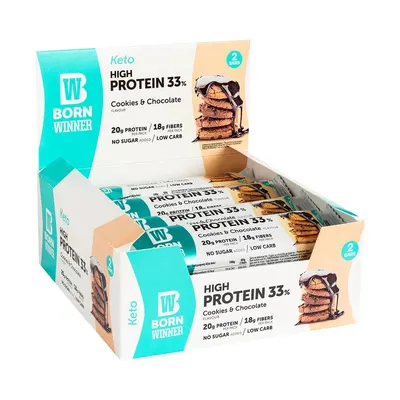Born Winner Keto 33% High Protein Bar · Бисквити с шоколад · 12 x 60 г