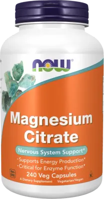 NOW Magnesium Citrate - Магнезиев цитрат 400 mg · 240 капсули