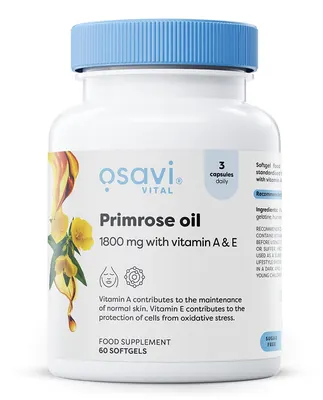 Osavi Primrose Oil 1800 mg | with Vitamin A & E · 60 softgels