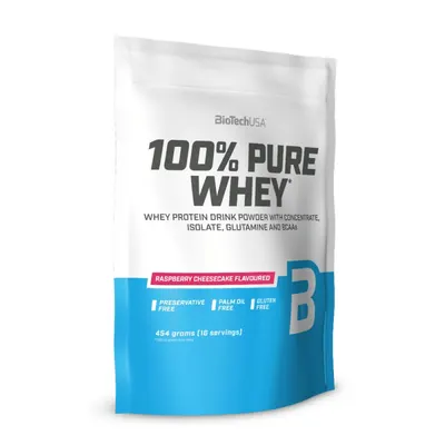 BioTech USA 100% Pure Whey · Малинов чийзкейк · 454 г