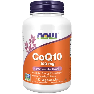 NOW Foods CoQ10 100 mg | with Hawthorn Berry · 180 капсули