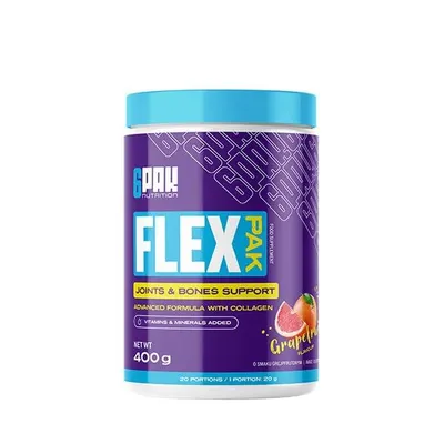 6PAK Nutrition Flex Pak Powder | Collagen & Glucosamine, Chondroitin, MSM, Hyaluronic Acid · Грейпфрут · 400 г