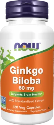 NOW Foods Ginkgo Biloba 60 mg · 240 капсули