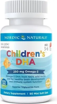 Nordic Naturals Children's DHA 250mg · Ягода · 90 софтгел капсули
