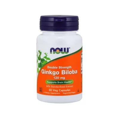 NOW Foods Ginkgo Biloba 120 mg / Double Strength · 50 капсули
