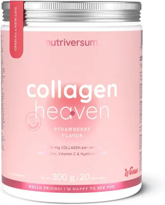 Nutriversum Collagen Heaven | added Zinc, Vitamin C and Hyaluronic Acid · Strawberry · 300 g