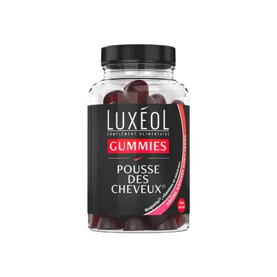 Заздравяване на косата и стимулиране на растежа й - Luxéol формула · Strawberry · 60 gummies