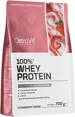 OstroVit Whey Protein | 100% Whey Protein Concentrate · Strawberry cream · 700 g