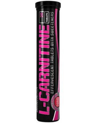 BioTech USA Effervescent L-Carnitine 500mg · Lemon & lime · 20 tablets
