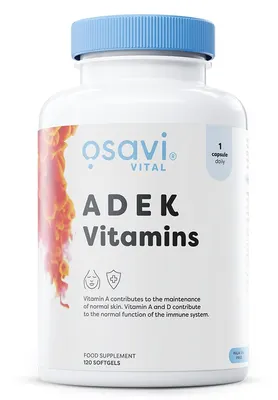ADEK Vitamins | A + D + E + K | with Quali-D® х 120 капсули
