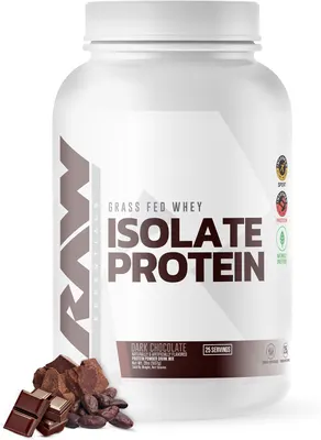 RAW Nutrition Isolate Protein Grass Fed Whey · Черен шоколад · 900 г