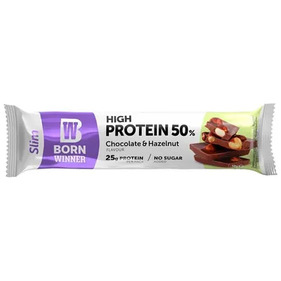 Born Winner Slim 50% High Protein Bar · Шоколадово брауни · 50 г