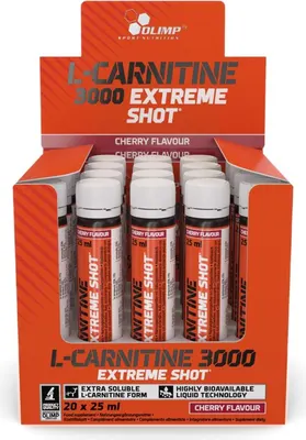 Olimp L-Carnitine 3000 Extreme Shot · Череша · 20 x 25 мл