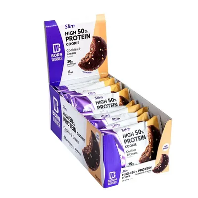 Born Winner Slim 50% High Protein Cookie Бисквити с крем · 12 x 60 g