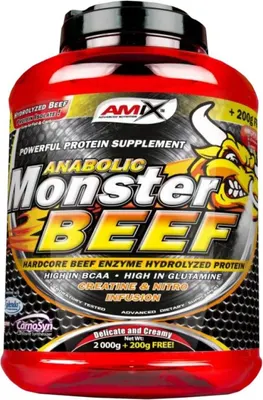 Amix Monster Beef Protein · Ягода и банан · 1 кг