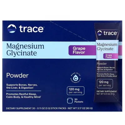Trace Minerals Magnesium Glycinate Powder - Магнезиев Глицинат · Портокал · 30 сашета