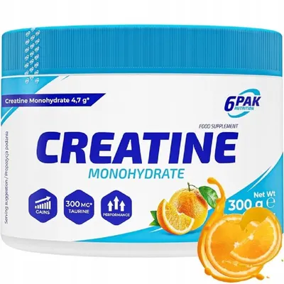 6PAK Nutrition Creatine Monohydrate · Портокал · 300 г