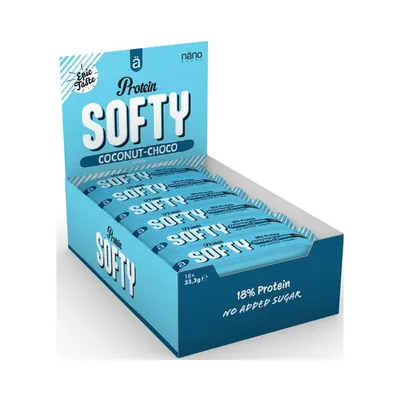 NanoSupps Protein Softy Bar | No Added Sugar · Шоколад и кокос · 18 x 33,3 г