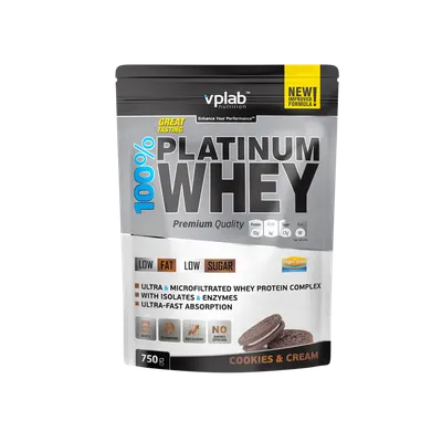 VPLab 100% Platinum Whey - Суроватъчен Протеин · Ванилия · 750 г