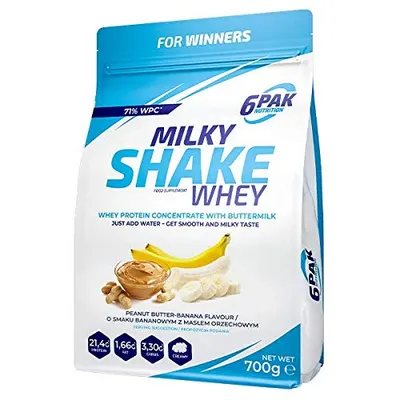 6PAK Nutrition Milky Shake Whey · Фъстъчено масло и банан · 700 г