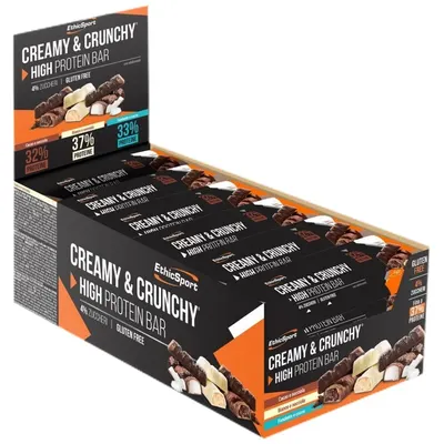 EthicSport CREAMY & CRUNCHY High Protein Bar · Chocolate & hazelnut · 24 x 30 g