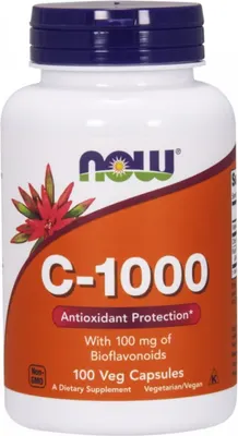 NOW Foods Витамин C-1000 със 100 mg биофлавоноиди · 100 капсули