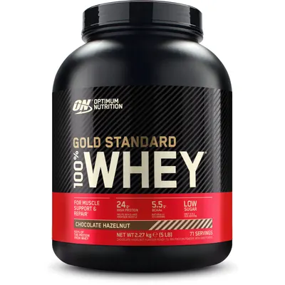 Optimum Nutrition - 100% Whey Gold Standard · Шоколад и лешник · 2,272 кг