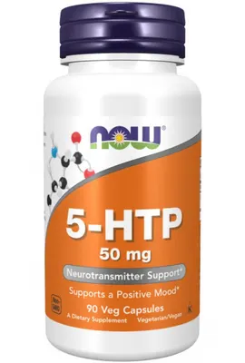 NOW Foods 5-HTP 50 МГ · 90 капсули