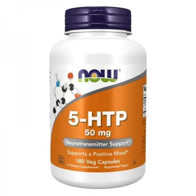 NOW Foods 5-HTP 50 МГ · 180 капсули