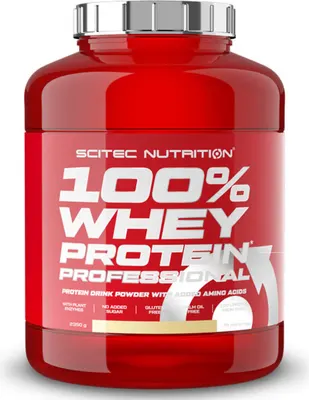 Scitec 100% Whey Protein Professional · Бял шоколад с шам фъстък · 2,35 кг