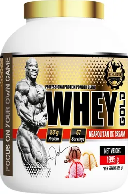 Dexter Jackson Signature Series Gold Series | Gold Whey Protein Blend · Неаполитански сладолед · 1,995 кг