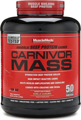 Muscle Meds Carnivor Mass / Beef Gainer · Шоколад и фъстъчено масло · 2,724 кг