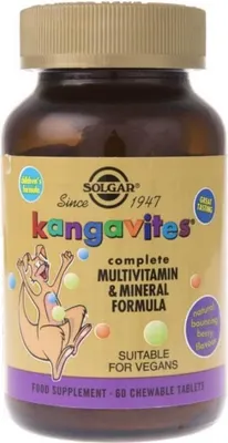 Solgar Kangavites Мултивитамини за деца · Горски плодове · 60 желирани бонбона