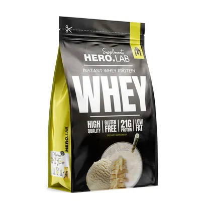 Hero.Lab Instant Whey Protein | High Quality Whey Concentrate · Бял шоколад · 750 г