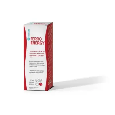 PrimLife ferro energy сироп за поддържане на нормални нива на желязо в кръвта · 500 ml