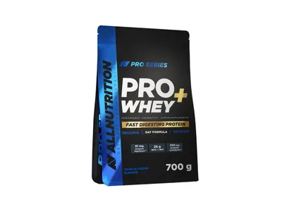Allnutrition Pro Whey+ - Суроватъчен Протеин Концентрат + Изолат · Ванилов крем · 700 г
