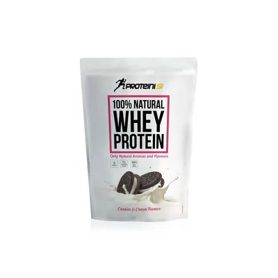 Proteini.SI 100% Natural Whey Protein - Суроватъчен Протеин · Бял шоколад с ягода · 400 г