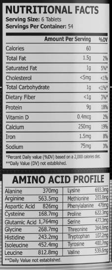 Етикет на Pole Nutrition Amino-9 Complex 324 Таблетки, 54 Дози