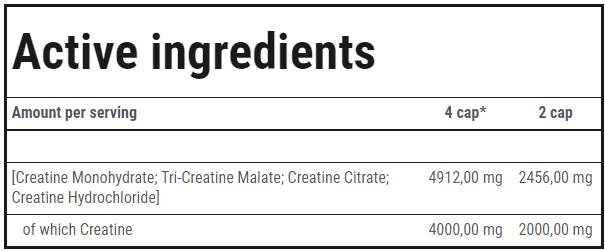 Етикет на Crea Xtreme | Creatine Matrix