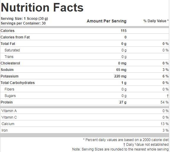 Етикет на IsoFlex | Pure Whey Isolate ~ Truly Superior Protein Technology