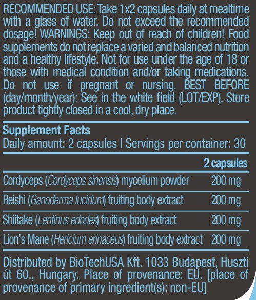 Label of Mushroom Complex / 60 Caps