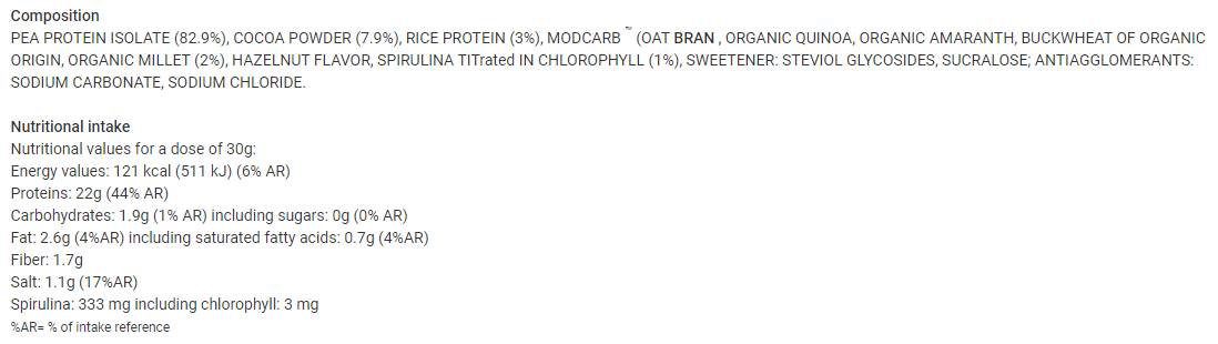 Етикет на Eric Favre Protein Vegan | Tri Sources