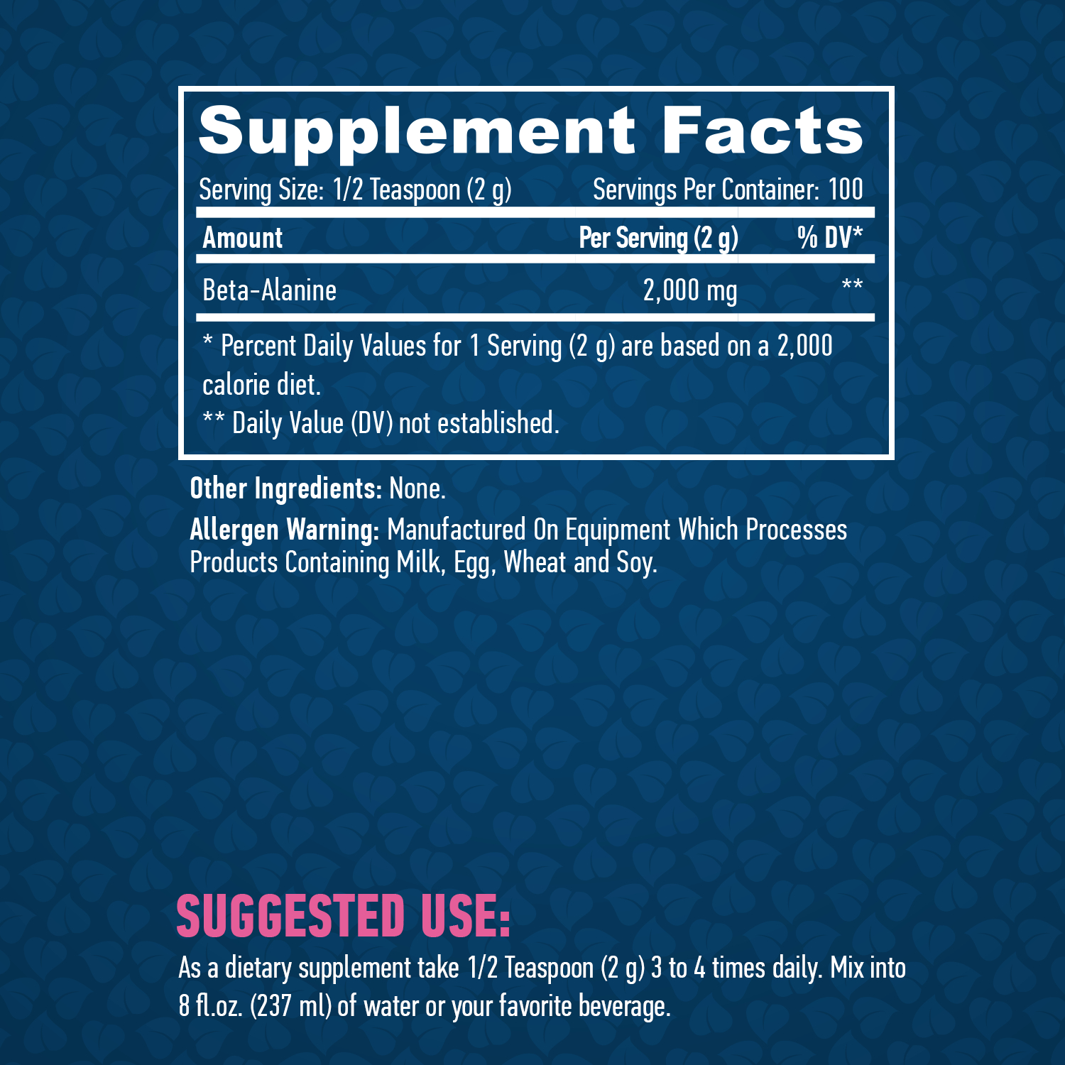 Етикет на Haya Labs Sports Beta-Alanine 200g