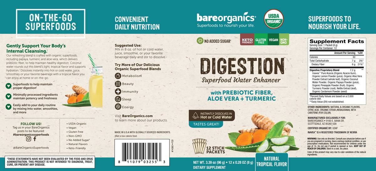 Етикет на Digestion Superfood Water Enhancer