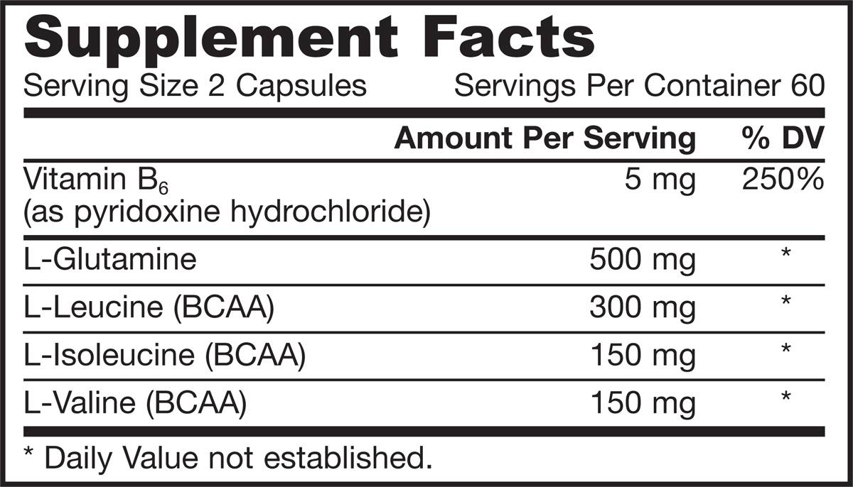 Етикет на Jarrow Formulas BCAAs / Glutamine 120 капсули, 60 Дози
