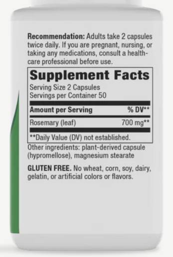 Label of Rosemary Leaves 350 mg