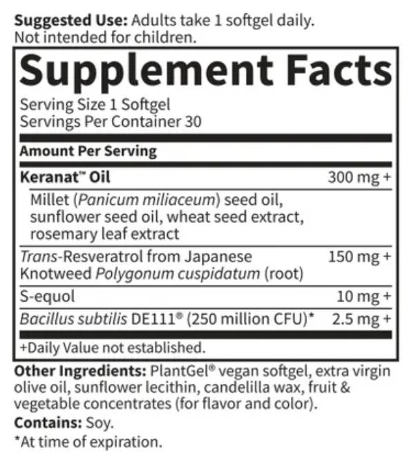 Етикет на Herbals Menopause + Hair Growth