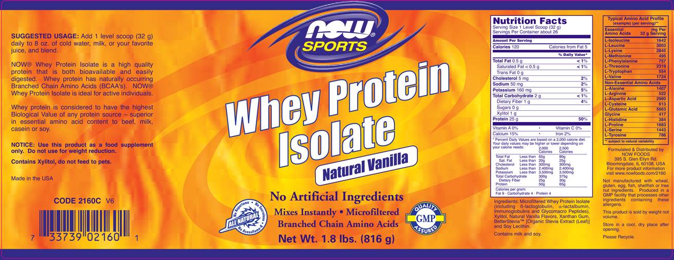 Етикет на NOW Whey Protein Isolate /Flavoured/ / Chocolate / 816 g