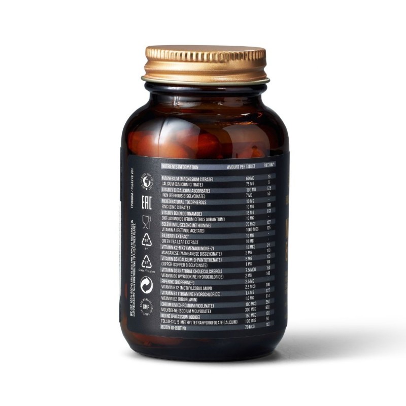 Етикет на Grassberg Multivits & Minerals ULTRA 60 tabletta