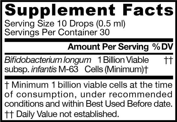 Етикет на Jarrow Formulas Jarro-Dophilus Infant Drops 15 мл, 30 Дози